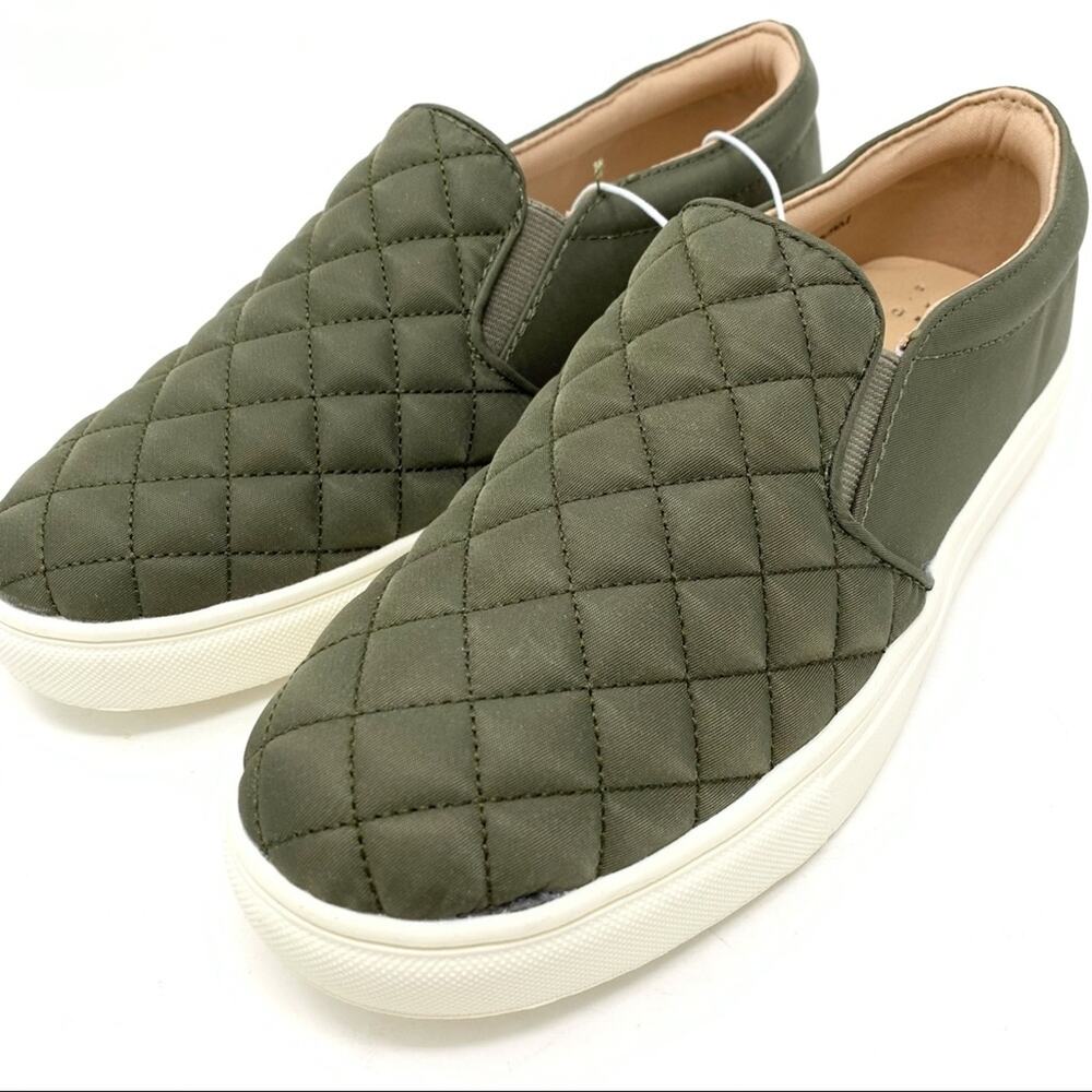 A New Day Quilted Reese Sneakers Slip On Green Women's Size 6.5